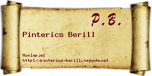 Pinterics Berill névjegykártya